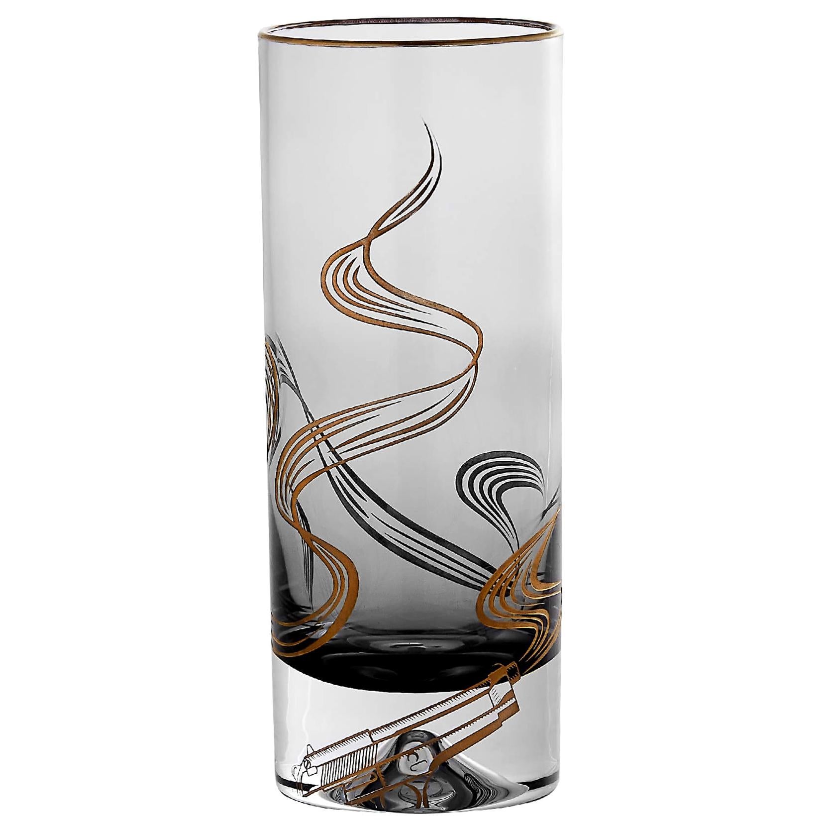 Stephen Webster Russian Roulette Gold Smoking Gun Highball Glass - Set of 2 For Sale