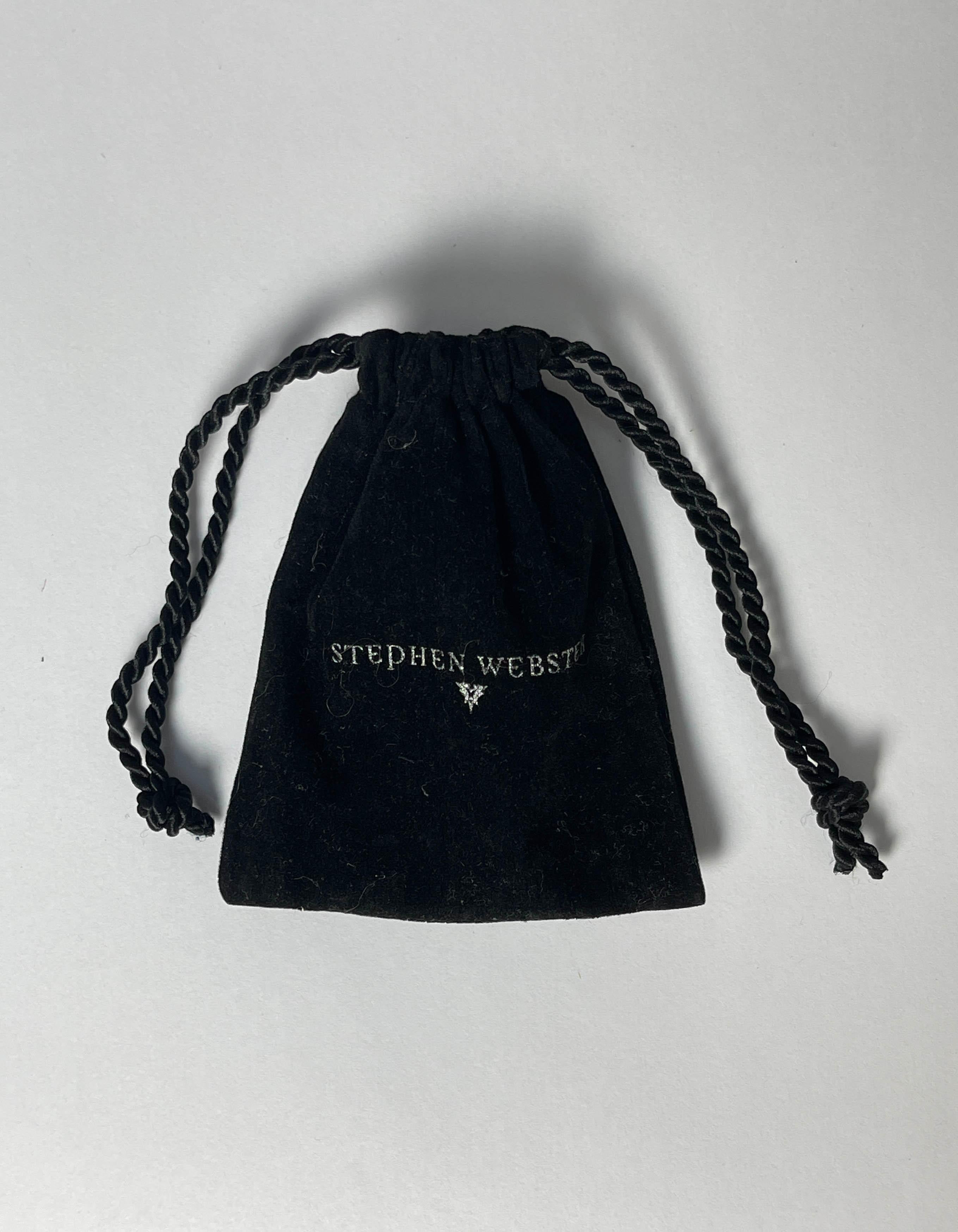 Women's Stephen Webster Sterling Silver & Black Sapphire Barb Wire Drop Pierced Earrings