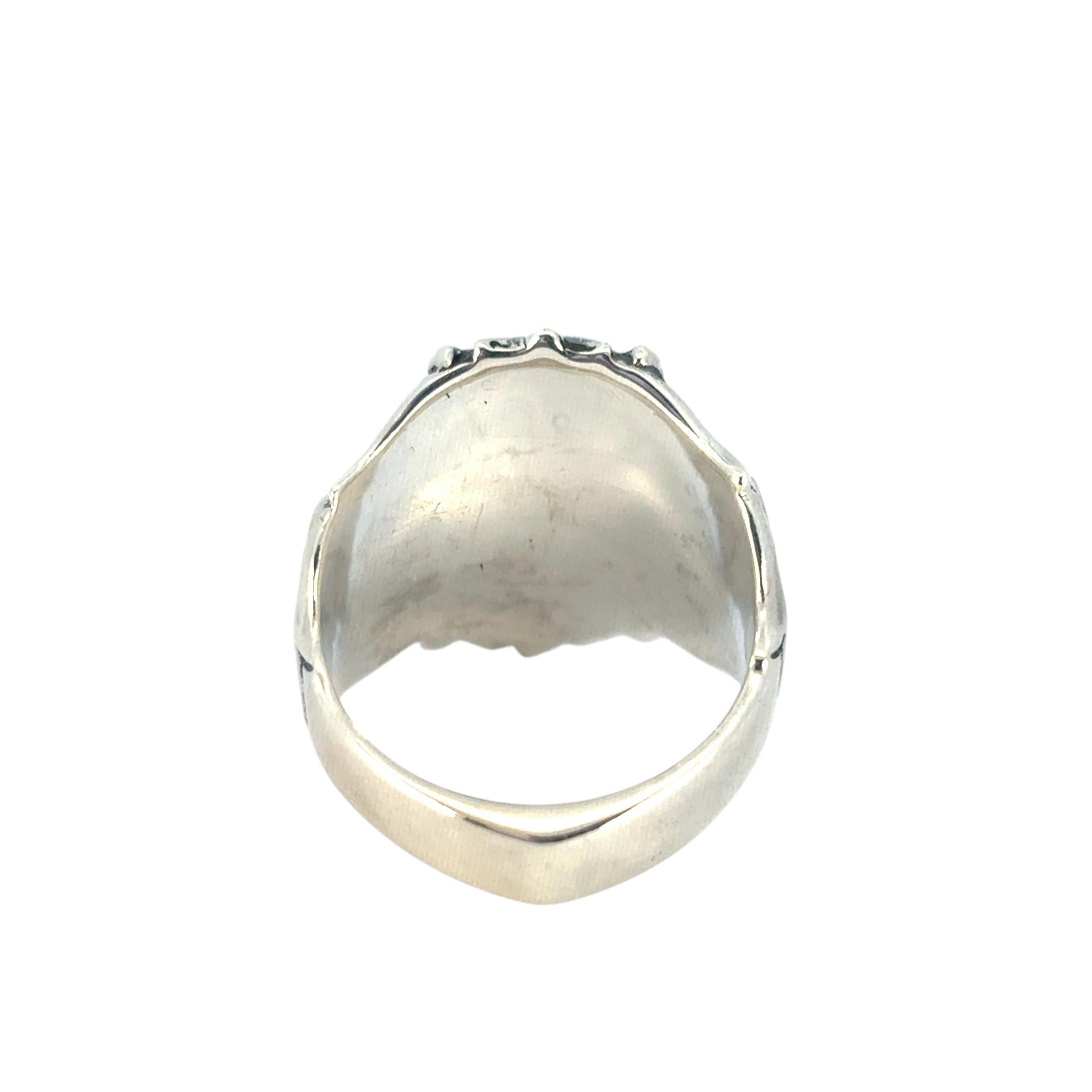 Stephen Webster Sterling Silver Japanese Warrior Mask with Diamonds Ring 2