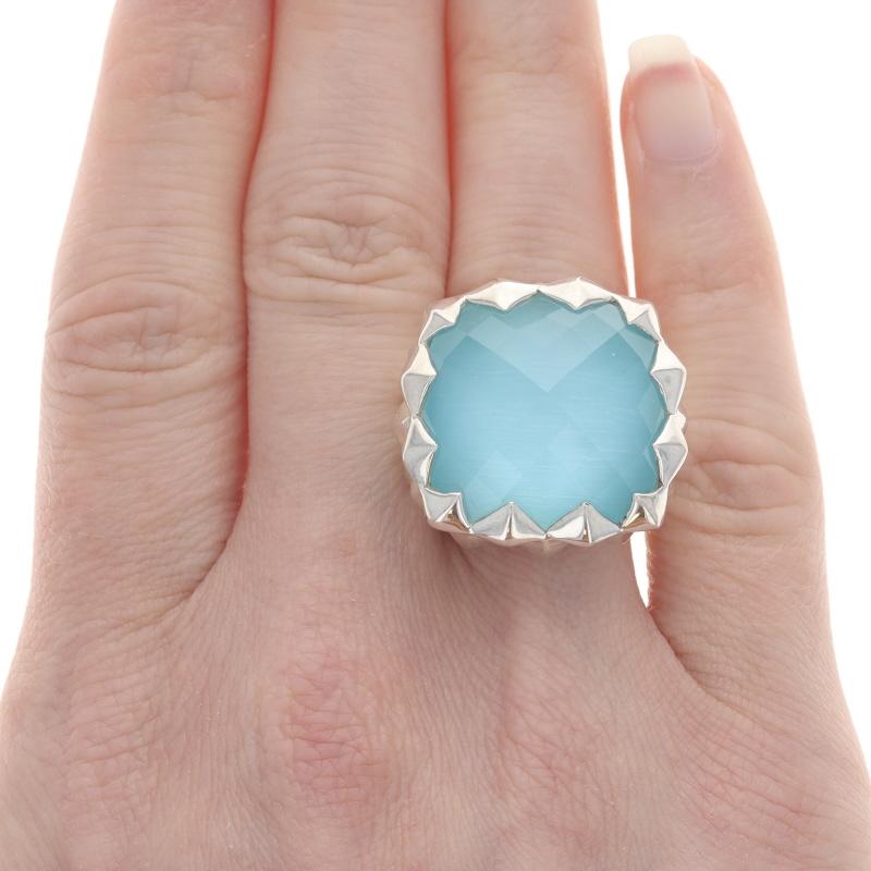 Round Cut Stephen Webster Super Stud Quartz & Mother of Pearl Cocktail Solitaire Ring 925 For Sale