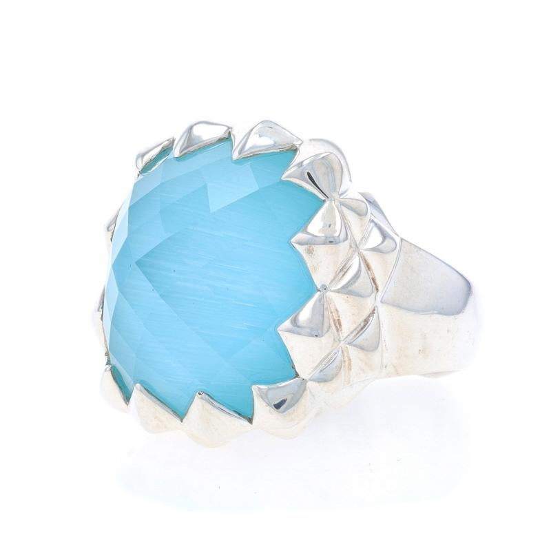 Stephen Webster Super Stud Quartz & Mother of Pearl Cocktail Solitaire Ring 925 In Excellent Condition For Sale In Greensboro, NC