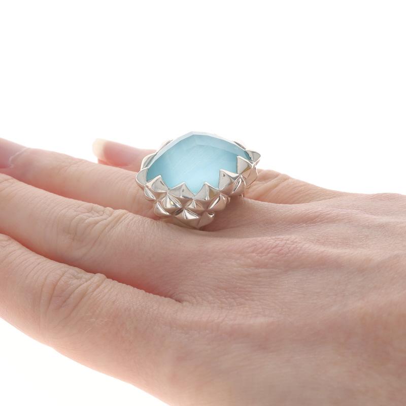 Women's or Men's Stephen Webster Super Stud Quartz & Mother of Pearl Cocktail Solitaire Ring 925 For Sale
