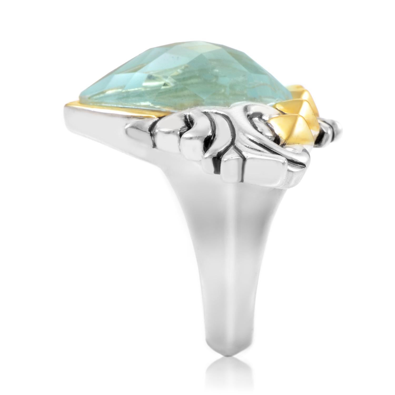 Taille mixte Stephen Webster Superstud Bague œil de chat baroque en argent et quartz de couleur or en vente