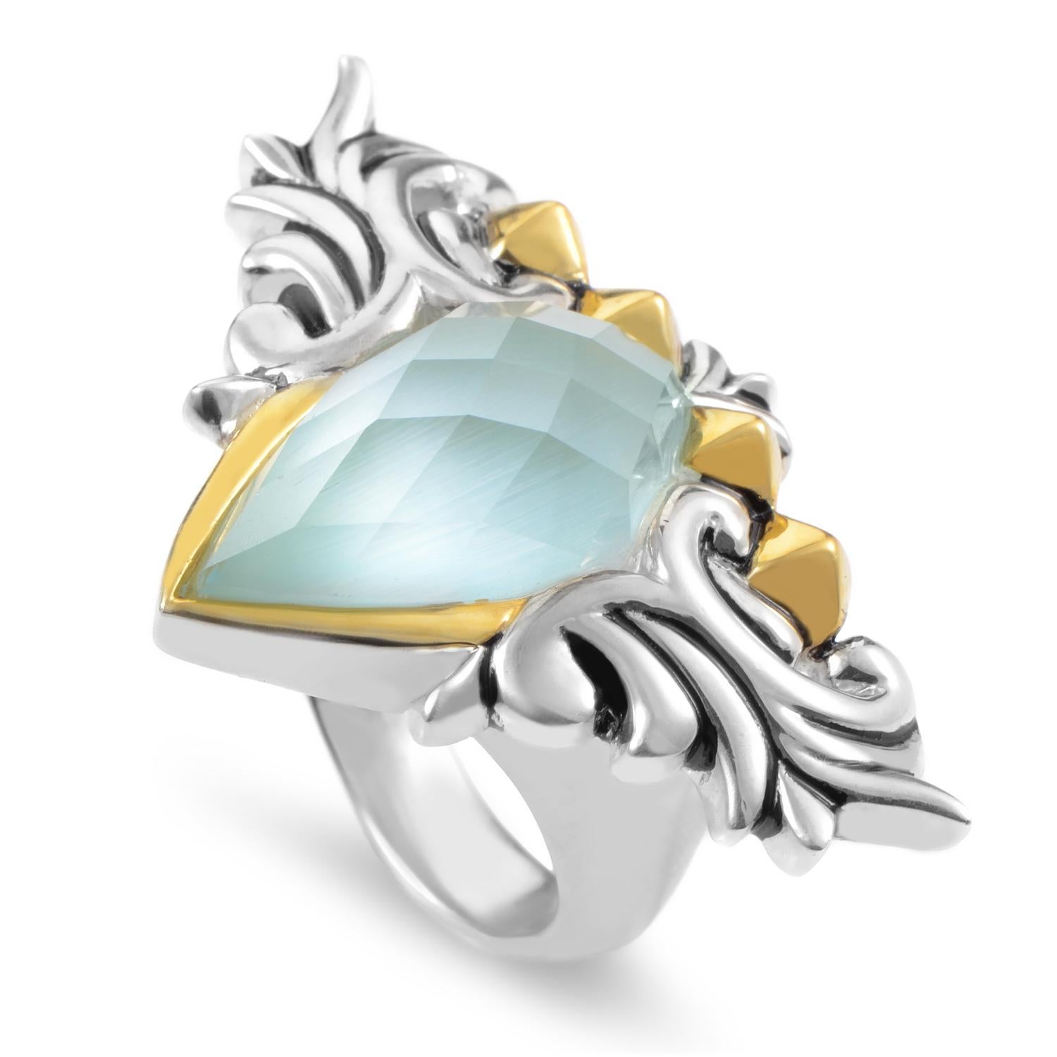 Stephen Webster Superstud Bague œil de chat baroque en argent et quartz de couleur or Neuf - En vente à Southampton, PA