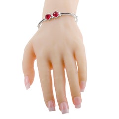 Stephen Webster Bracelet jonc Superstud en argent, quartz corail et saphirs noirs