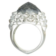 Stephen Webster Superstud Silver Grey Cat's Eye and Clear Quartz Crystal Haze