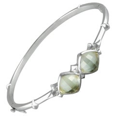 Stephen Webster Superstud Silver Mother of Pearl and Quartz Bangle Bracelet