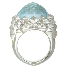 Stephen Webster Superstud Silver Mother of Pearl Blue Cat's Eye and Clear Quartz