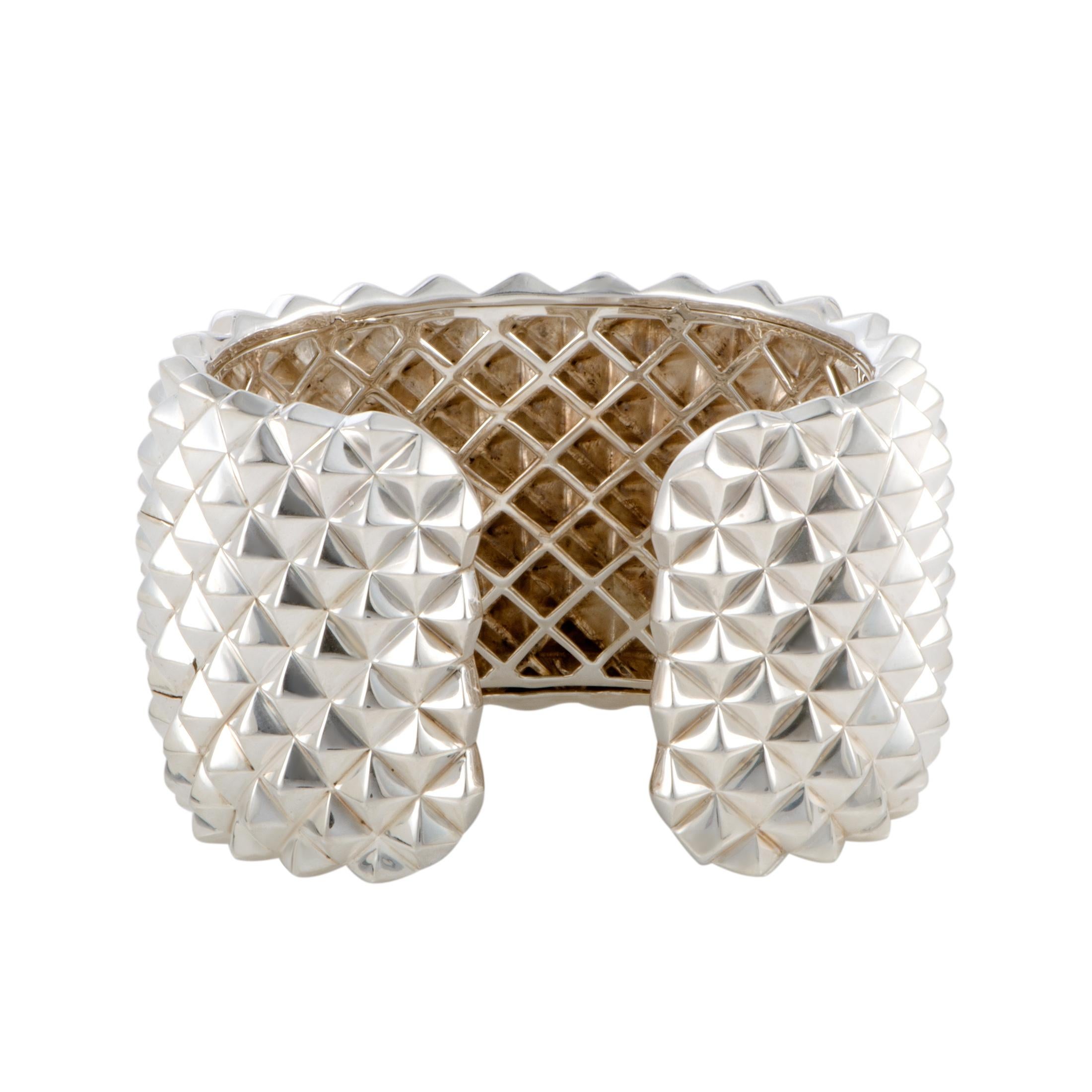 Stephen Webster Superstud Silver Wide Open Cuff Bracelet In New Condition In Southampton, PA