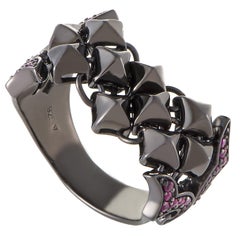 Stephen Webster Superstud Womens Silver and Ruby Pave Band Ring