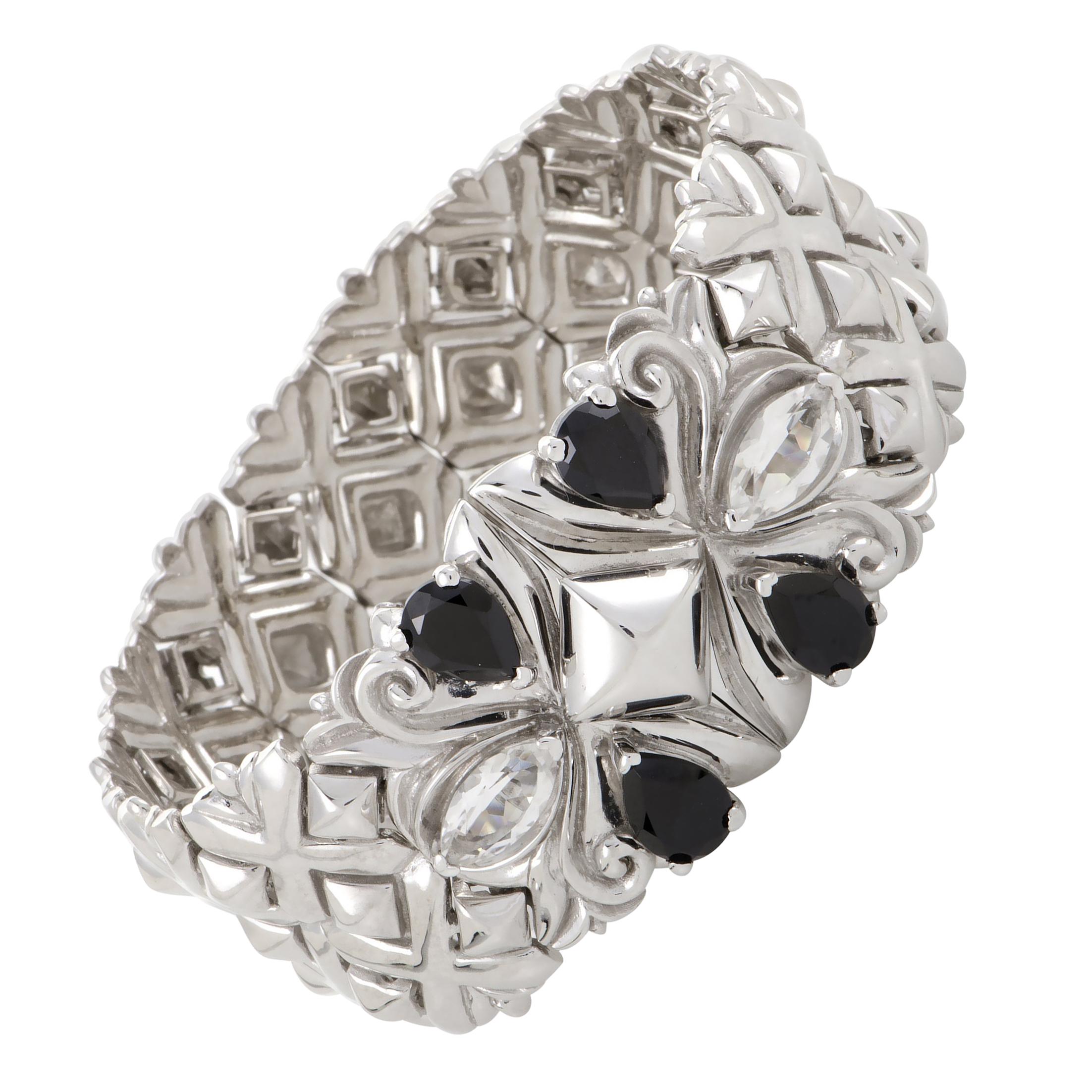 Stephen Webster Superstud Womens Silver Black Spinel and Quartz Bracelet