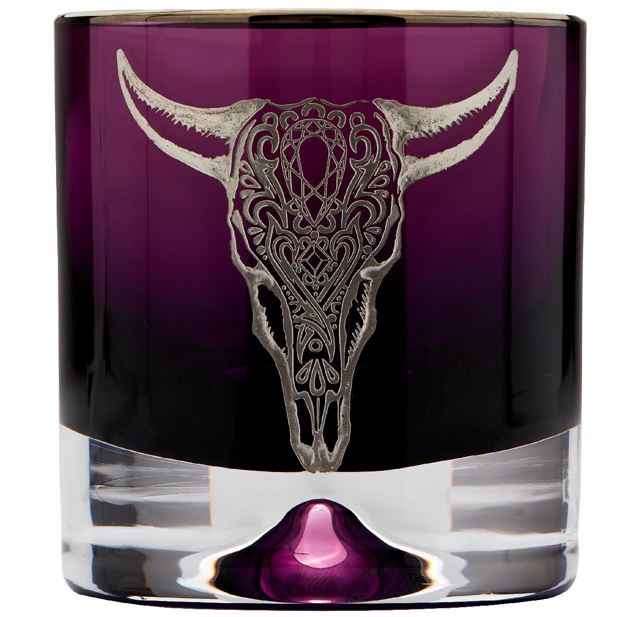 ‘Tequila Lore’ is a set of bold and eye-catching bar accessories that celebrates Mexico’s culture, folklore and famous tipple—tequila.

Lead crystal shot glasses and tumblers in either smoke or amethyst-colored glass, handmade in the UK, also