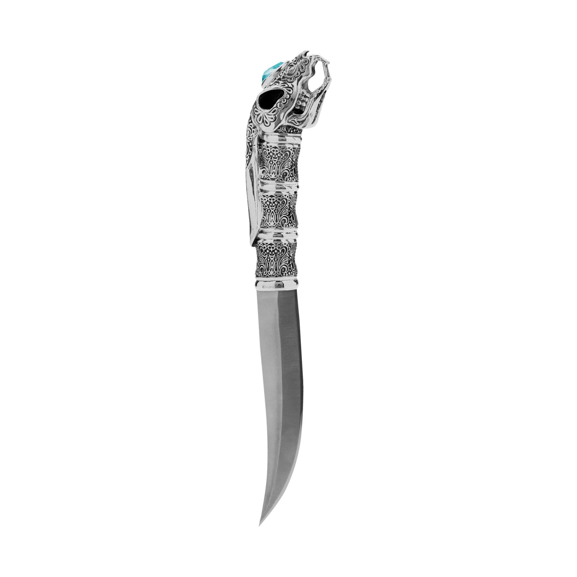 Stephen Webster Tequila Lore Rabbit Silver Knife with Turquoise Crystal Haze For Sale