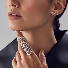 Stephen Webster Thorn 18 Carat Gold and White Diamond Pavé Long Finger Ring