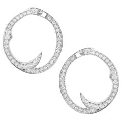 Stephen Webster Thorn 18ct White Gold and White Diamond Stem Mini Hoop Earrings