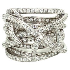 Stephen Webster Thorn Bandeau Ring with Diamonds in 18 Karat White Gold