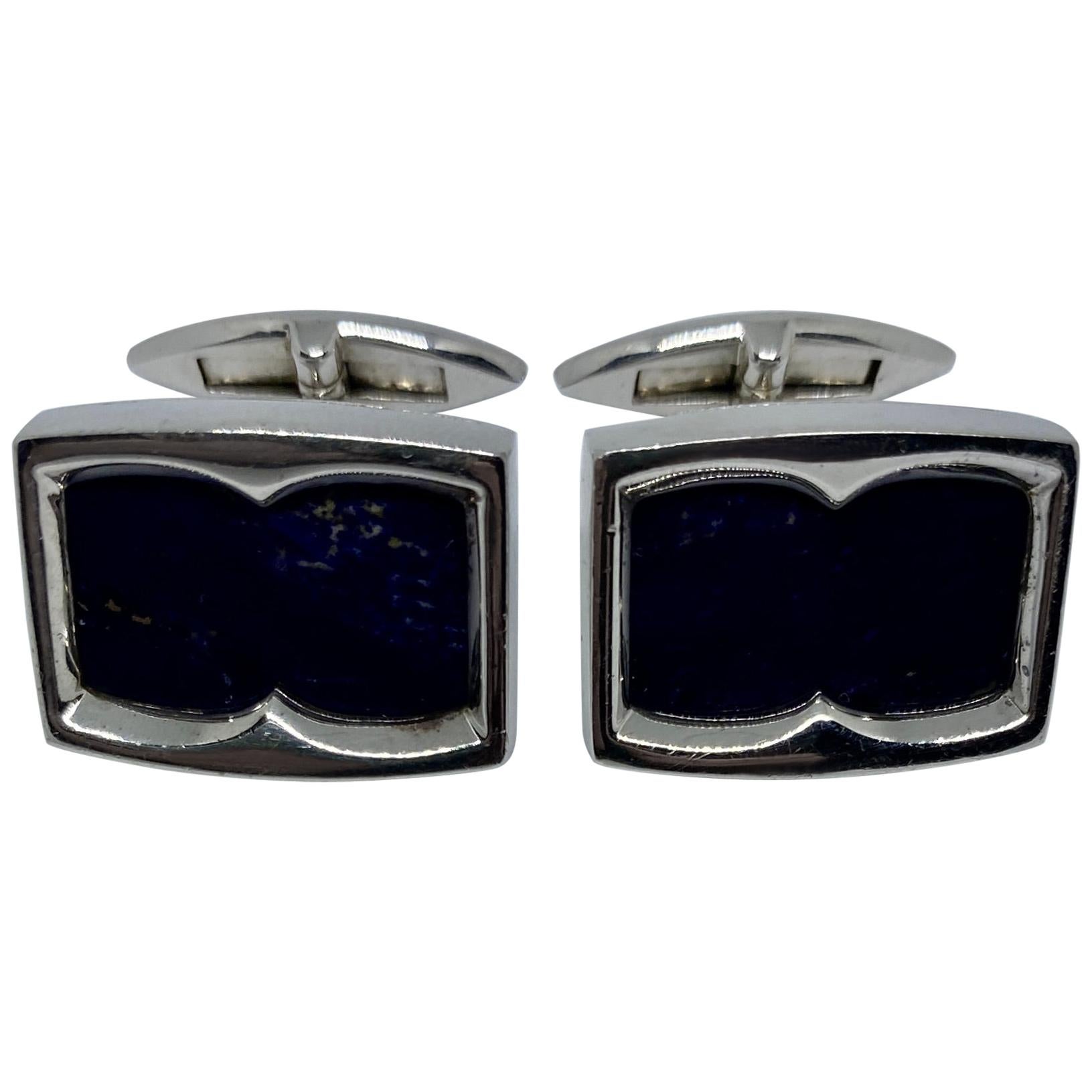 Stephen Webster "Thorn" Cufflinks in Sterling Silver and Lapis