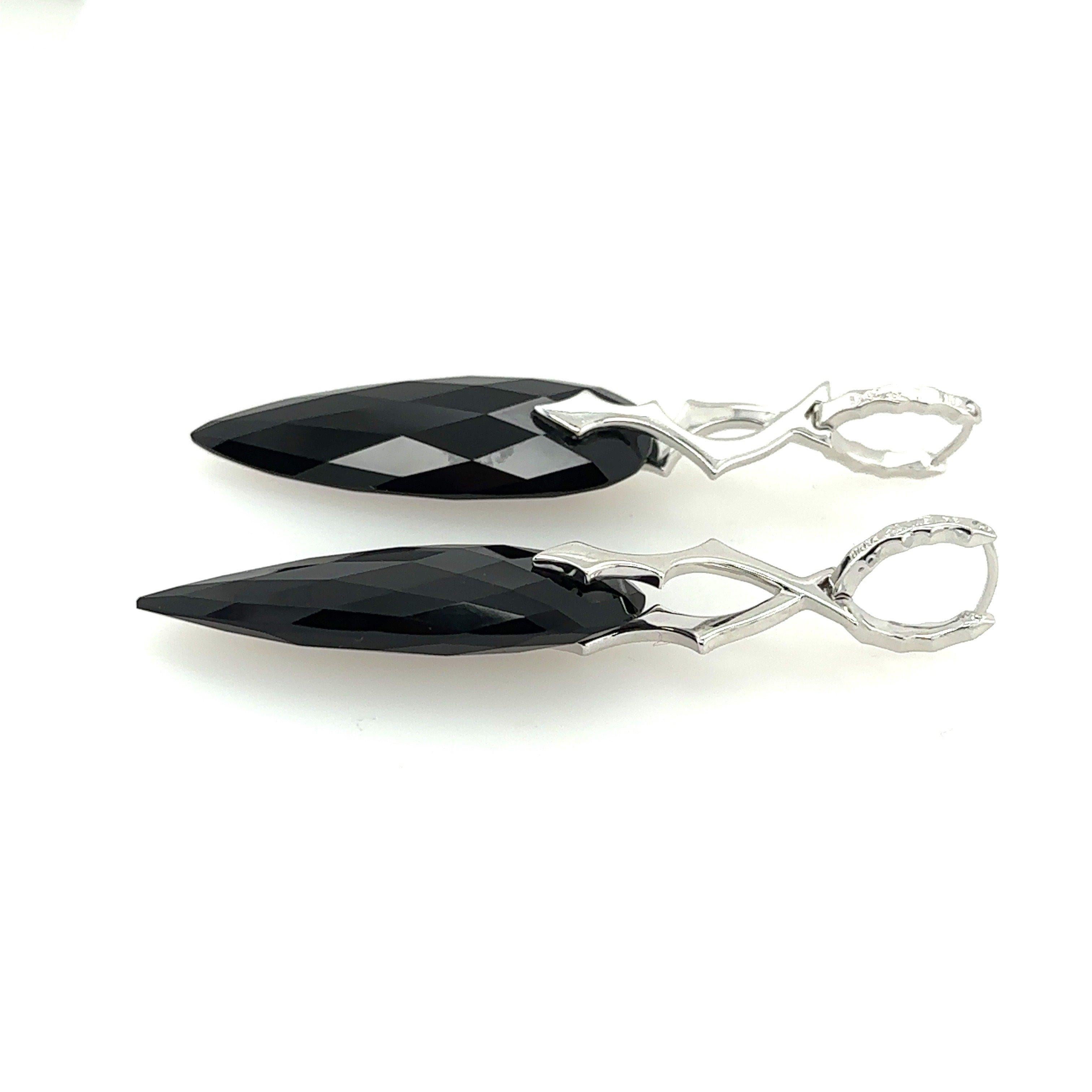 Ohrringe „Thorn“ von Stephen Webster aus 18 Karat Weißgold mit Diamanten und Onyx Damen