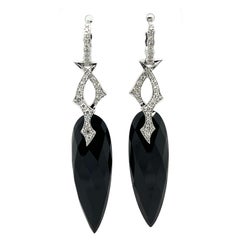 Stephen Webster "Thorn" Diamond & Onyx Earrings in 18K White Gold