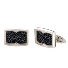Stephen Webster Thorn Silver Black Sapphire Pave Rectangle Cufflinks