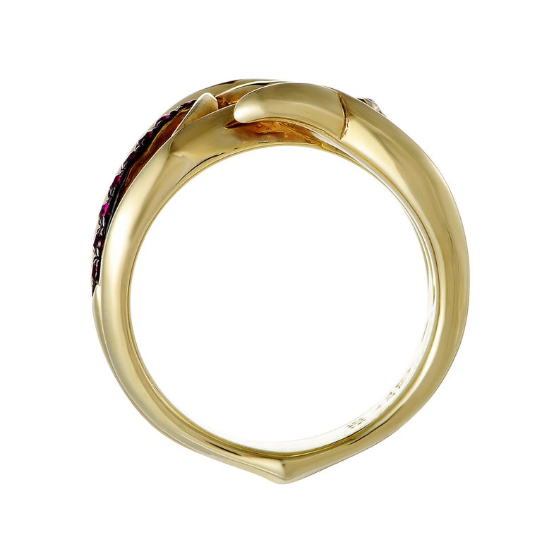 Stephen Webster Thorn Womens Gold-Plated Silver and Ruby Band Ring at ...