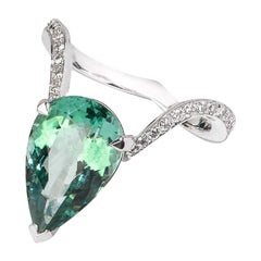 Stephen Webster Tourmaline and White Diamond Pavé 18ct White Gold Cocktail Ring