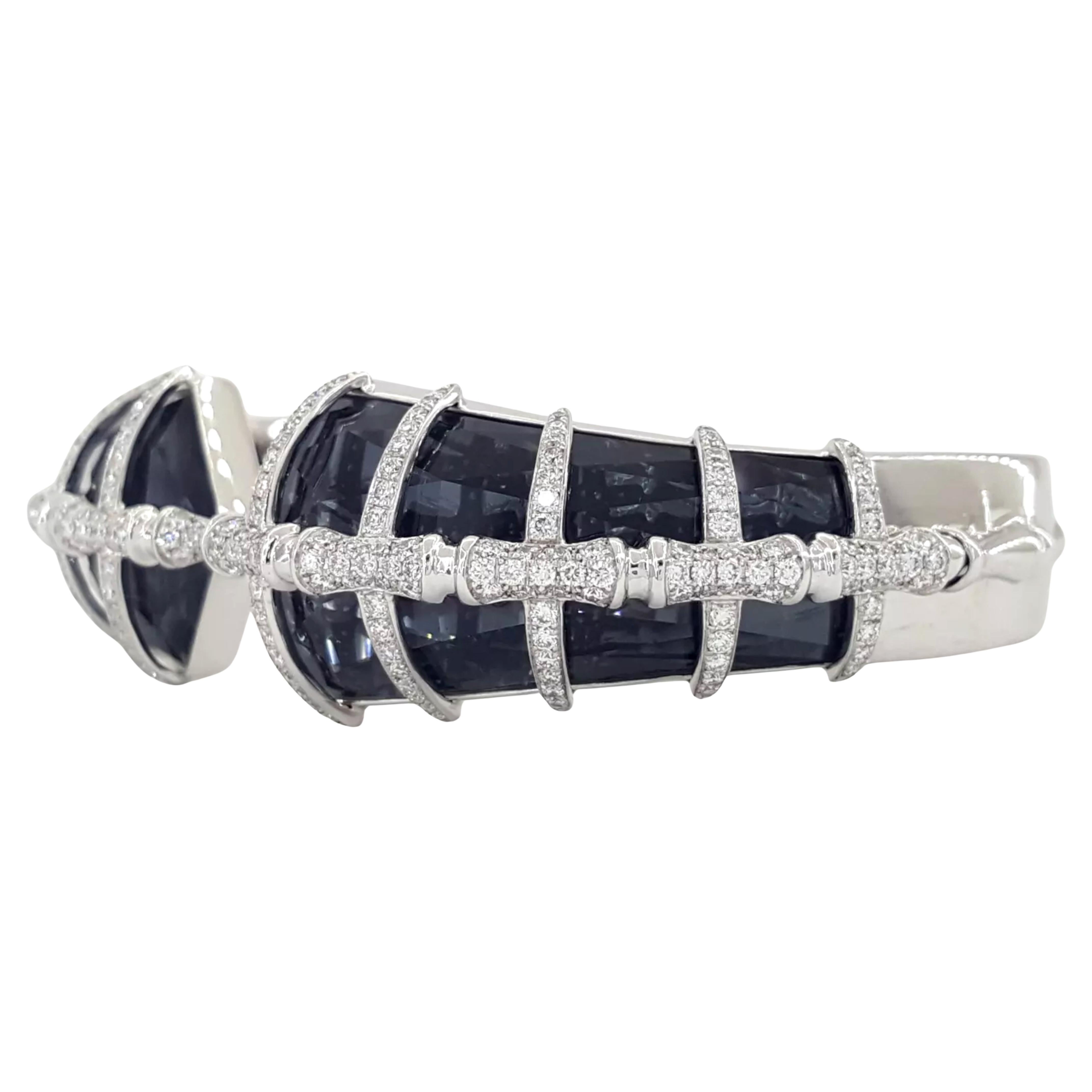 Contemporaneo Stephen Webster Sushi Ematite Cristallo Haze e Bracciale Bangle con Diamanti in vendita