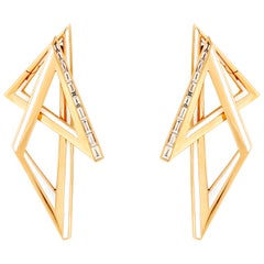 Stephen Webster Vertigo Infinity 18 Karat Yellow Gold and White Diamond Hoops