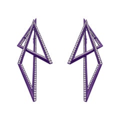 Stephen Webster Vertigo Infinity Titanium and White Diamond '2.86cts' Earrings