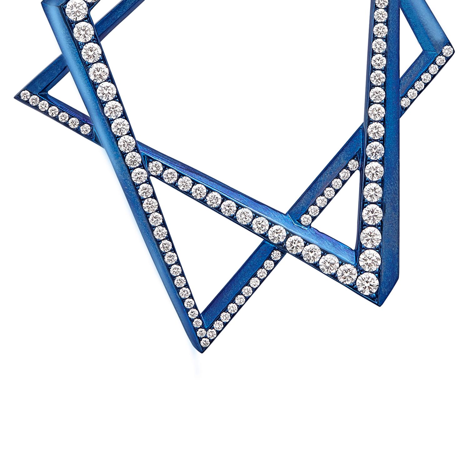 Vertigo Rubix Titan und weißer Diamant '6,45 Karat' Creolen von Stephen Webster (Rundschliff) im Angebot
