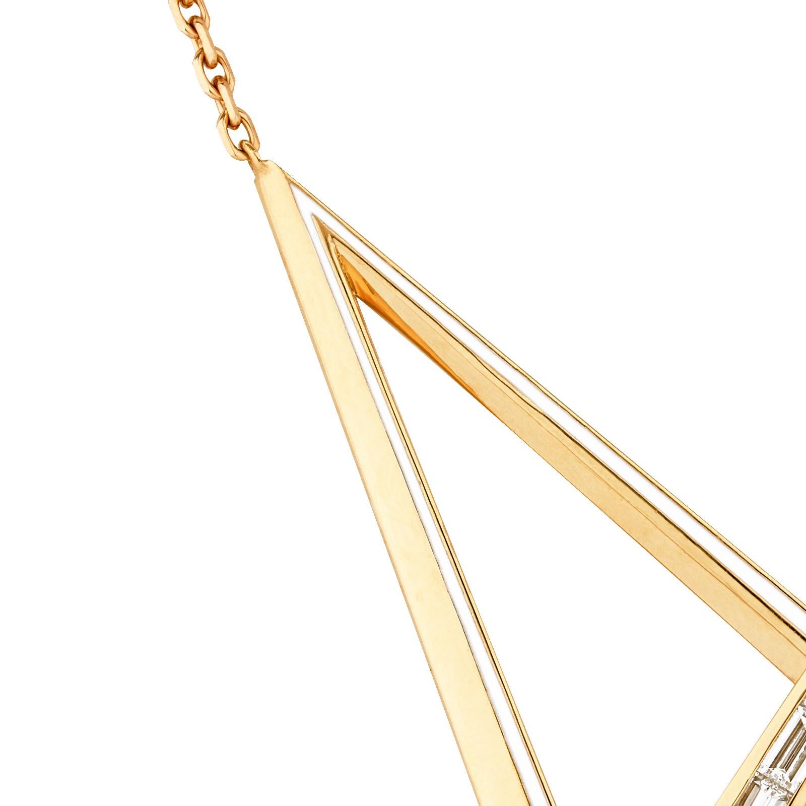Contemporary Stephen Webster Vertigo Very Obtuse 18 Karat Gold and White Diamond Necklace