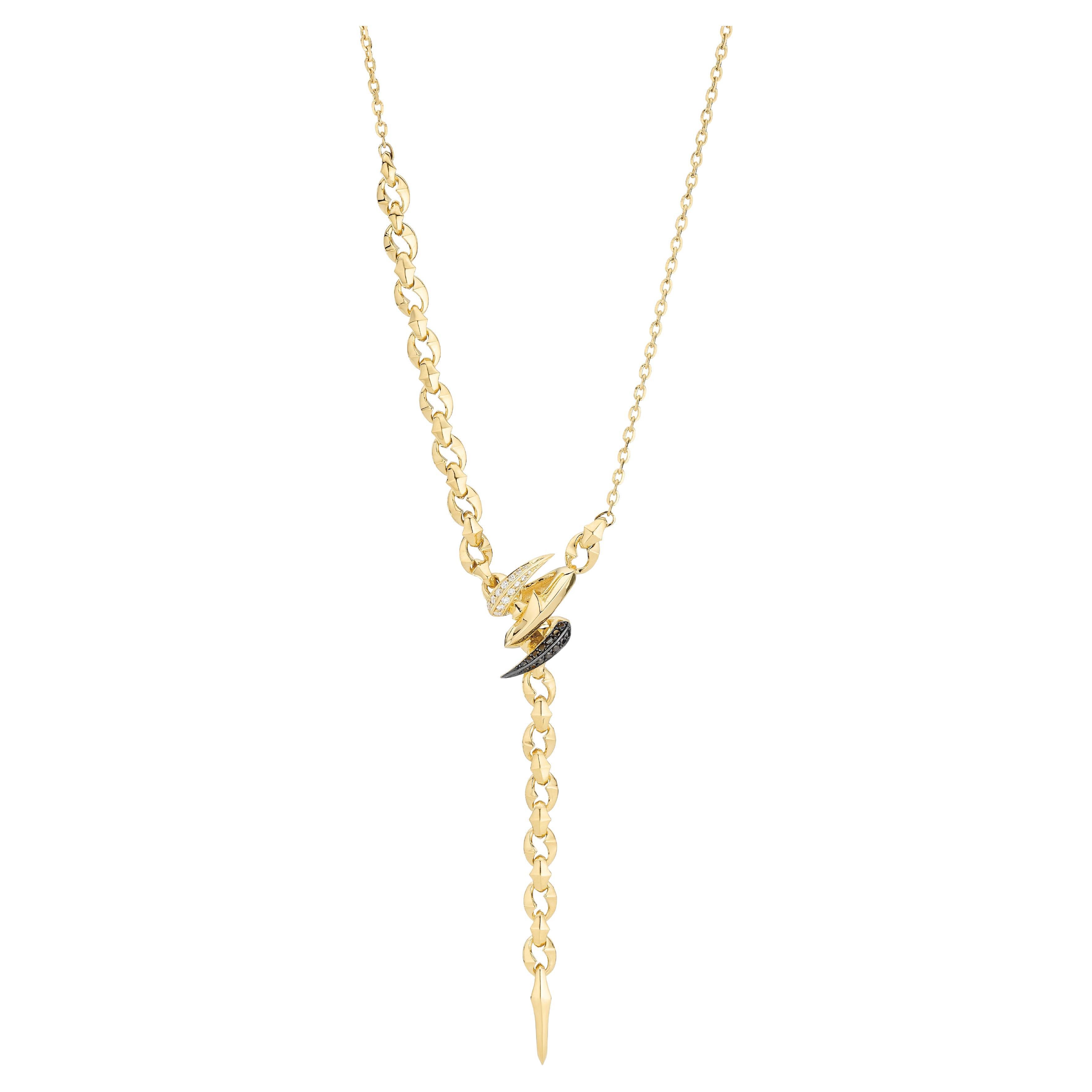 Stephen Webster Collier en Y Thorn Embrace diamants blancs et noirs en vente