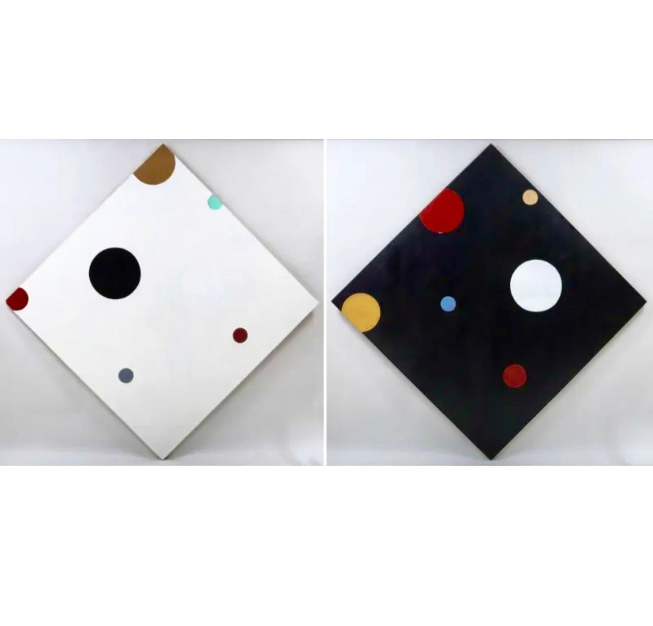 Large Stephen Westfall Diptych Abstract Oil Painting Post Minimalist Pop Art