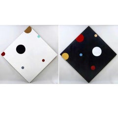 Large Stephen Westfall Diptych Abstract Oil Painting Post Minimalist Pop Art