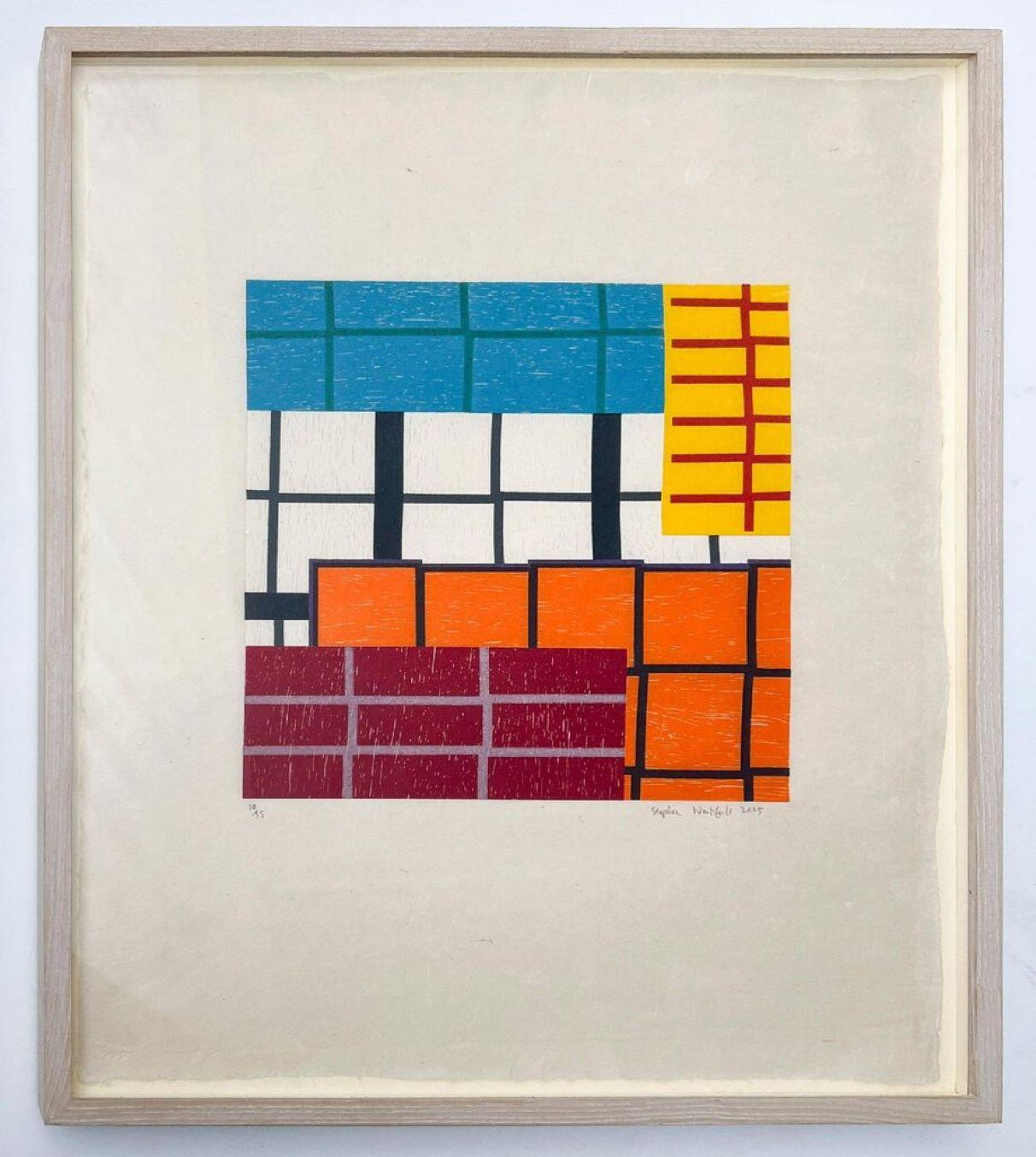 Stephen Westfall
Jig, 2005
Woodblock, on Hiromi Iwa Hara-shi Kasa Japanese paper
Signed, dated 2005 and numbered 10/35 in graphite pencil on the front
Frame included
Elegantly floated and framed in a wood frame under