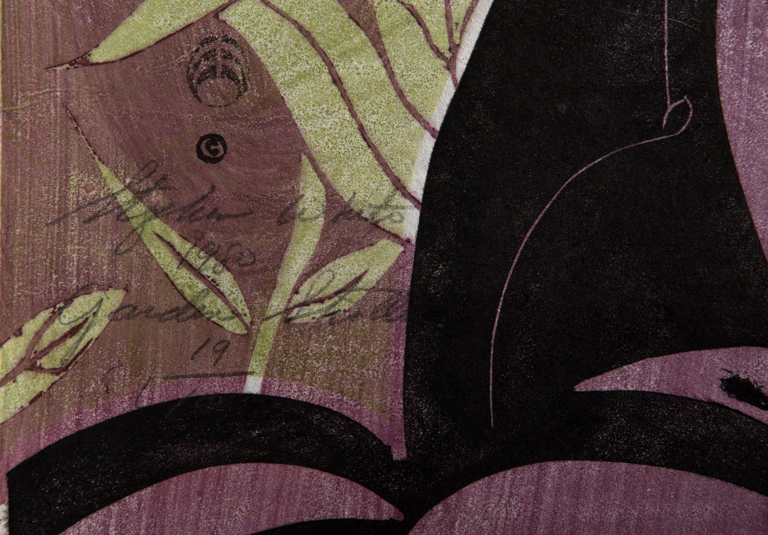 Garden Strollers, Modern Woodcut Print by Stephen White For Sale 3