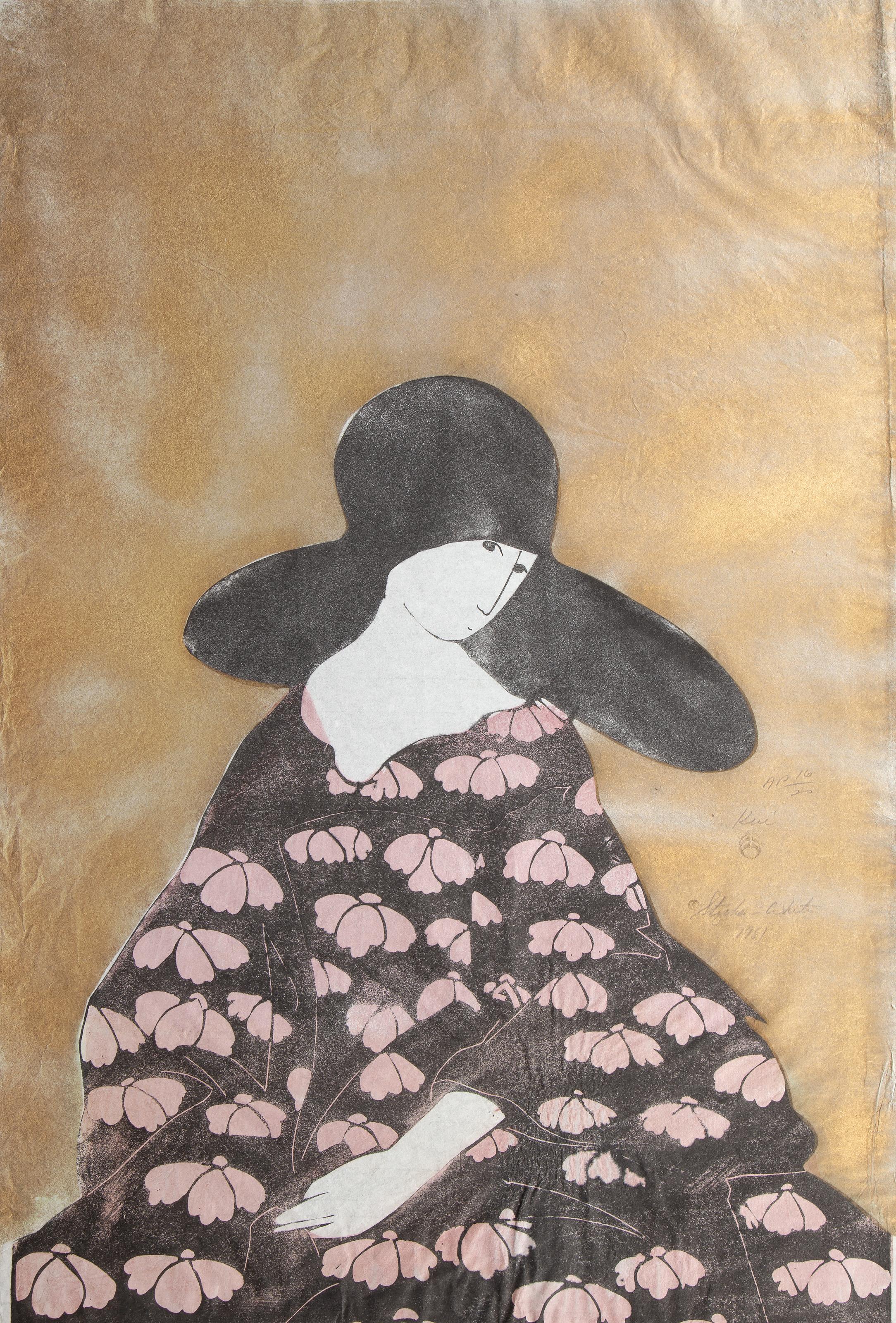 Stephen White - Kui, Anno: 1981, Medium: Woodblock su Japon, firmato, datato, intitolato e numerato a matita, Edizione: AP 16/20, Dimensioni: 36 x 24,5 pollici (91,44 x 62,23 cm)