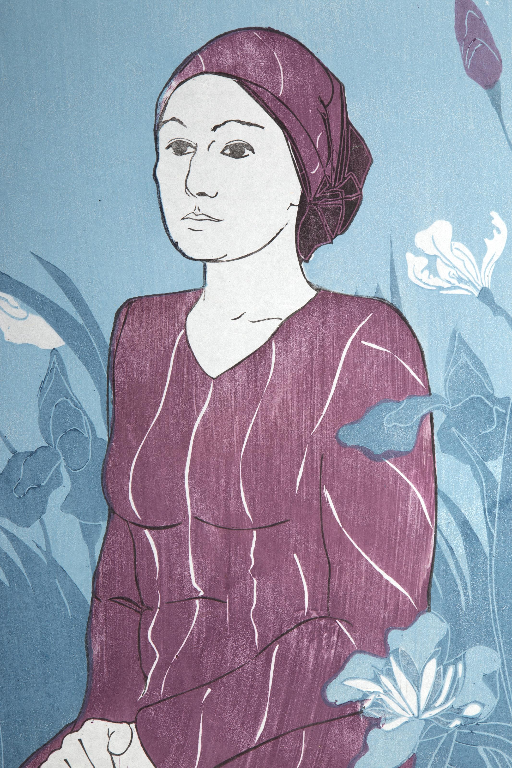 Il vestito nuovo di Marion, stampa xilografica moderna di Stephen White in vendita 1
