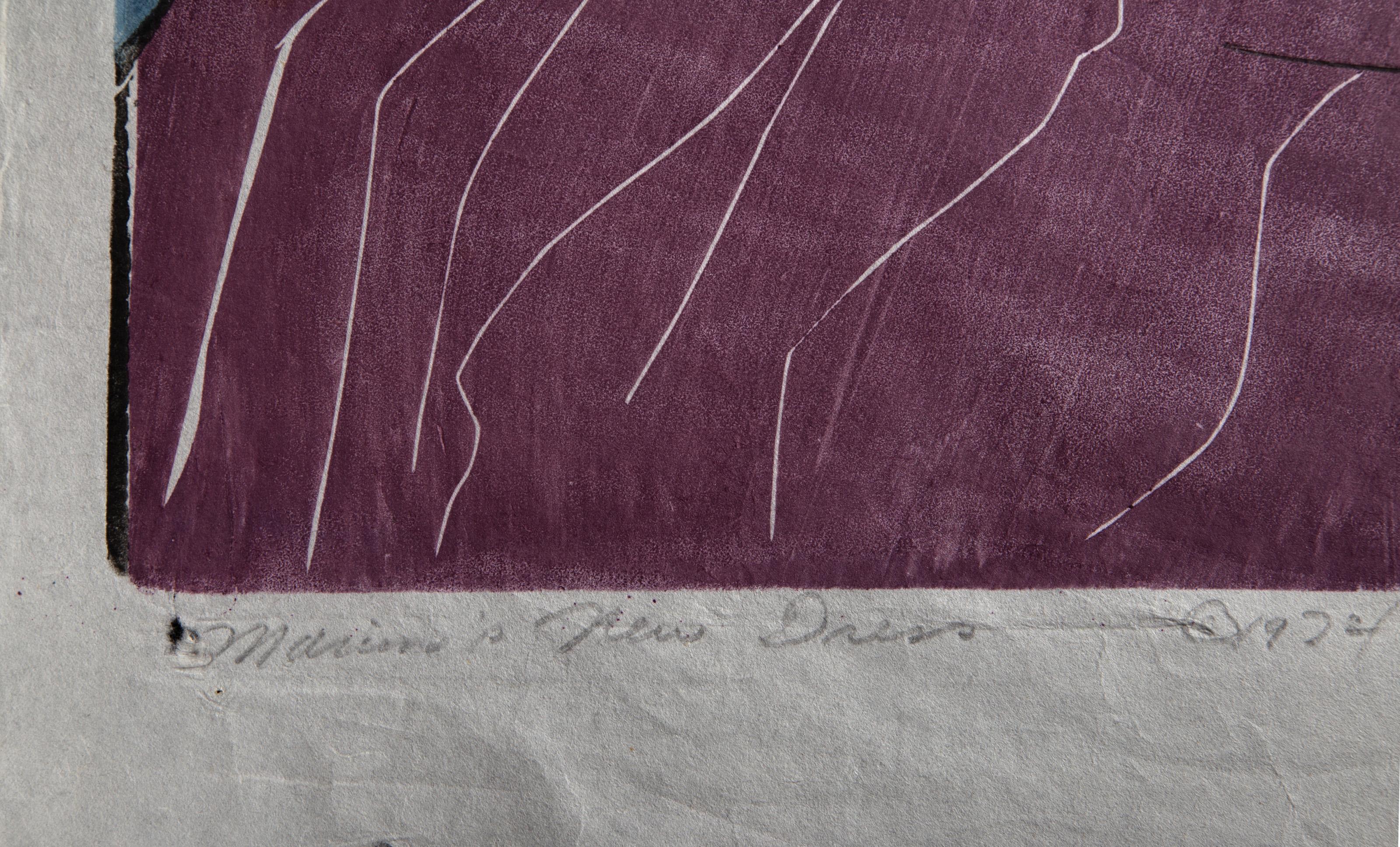 Il vestito nuovo di Marion, stampa xilografica moderna di Stephen White in vendita 4