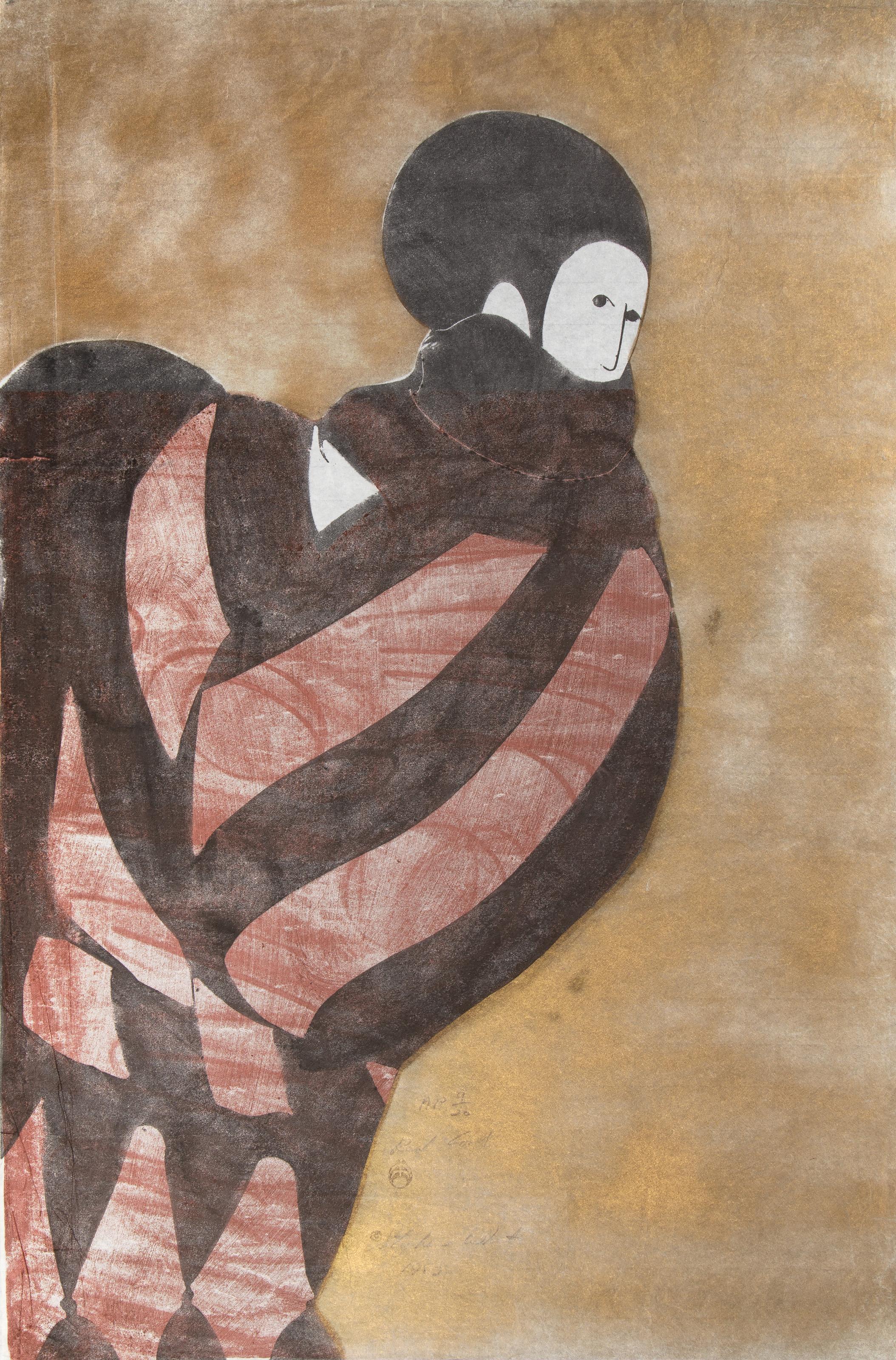 Stephen White - Cappotto rosso, Anno: 1982, Medium: Woodblock su Japon, firmato, datato, intitolato e numerato a matita, Edizione: AP 9/20, Dimensioni: 37 x 24,5 pollici (93,98 x 62,23 cm)