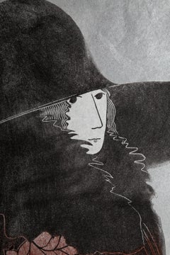 The Bead Seller, Modern Woodcut Print by Stephen White