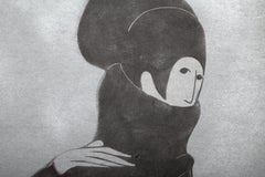 Velvet Cape, Modern Woodcut Print by Stephen White