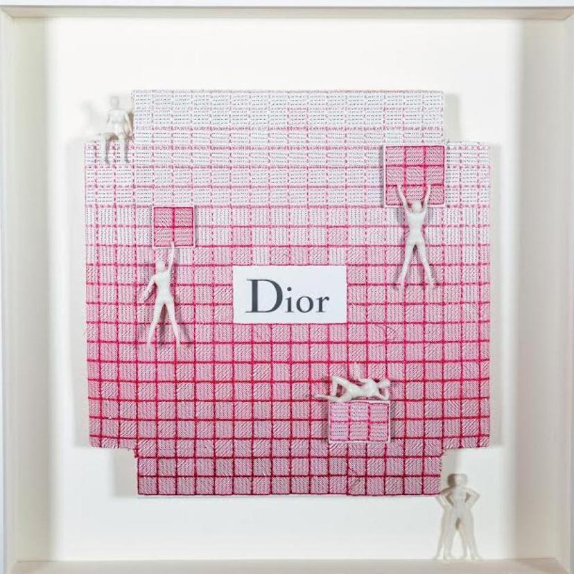 DIOR OMBRE PINK - Contemporary Mixed Media Art by Stephen Wilson