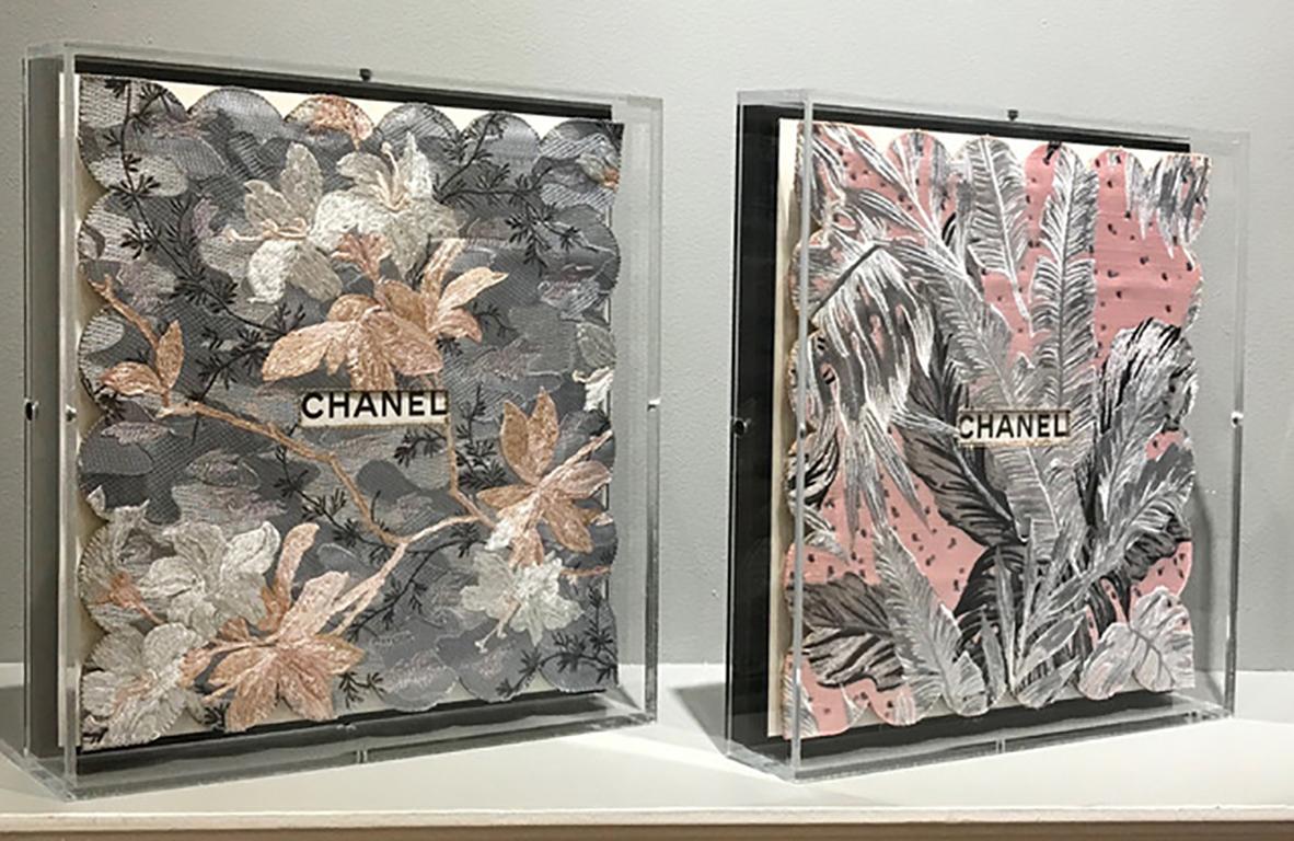 Artist:  Wilson, Stephen
Title:  Tropical Blush Chanel
Series:  Luxury
Date:  2019
Medium:  Mixed Media
Framed Dimensions:  12