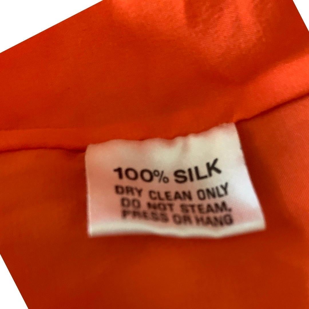 Stephen Yearick Custom Made Orange Silk Bugle Bead Tunic & Pant Set Plus Size  For Sale 1