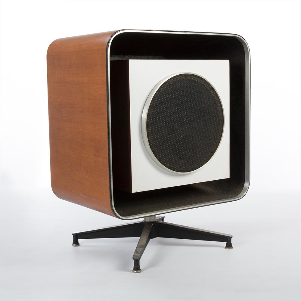 A true rarity. This is a complete, all original, square Stephens Trusonic Quadreflex speaker enclosure designed by Charles and Ray Eames. This is the pinnacle of the Eames collectors dream and this particular example is in amazing condition