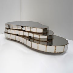 Steppe Low Table in Welded Mirror-Polished Stainless Steel by Julian Mayor