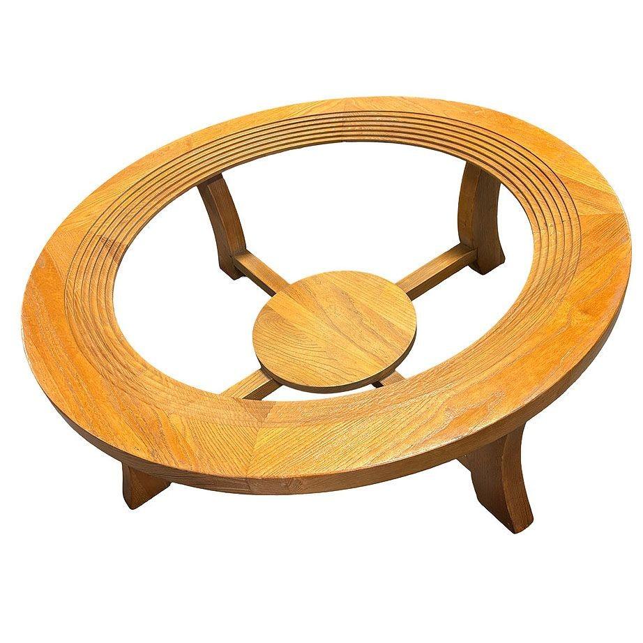 Américain Table basse Art déco en chêne blond et verre par Paul Frankl pour Brown Saltman en vente