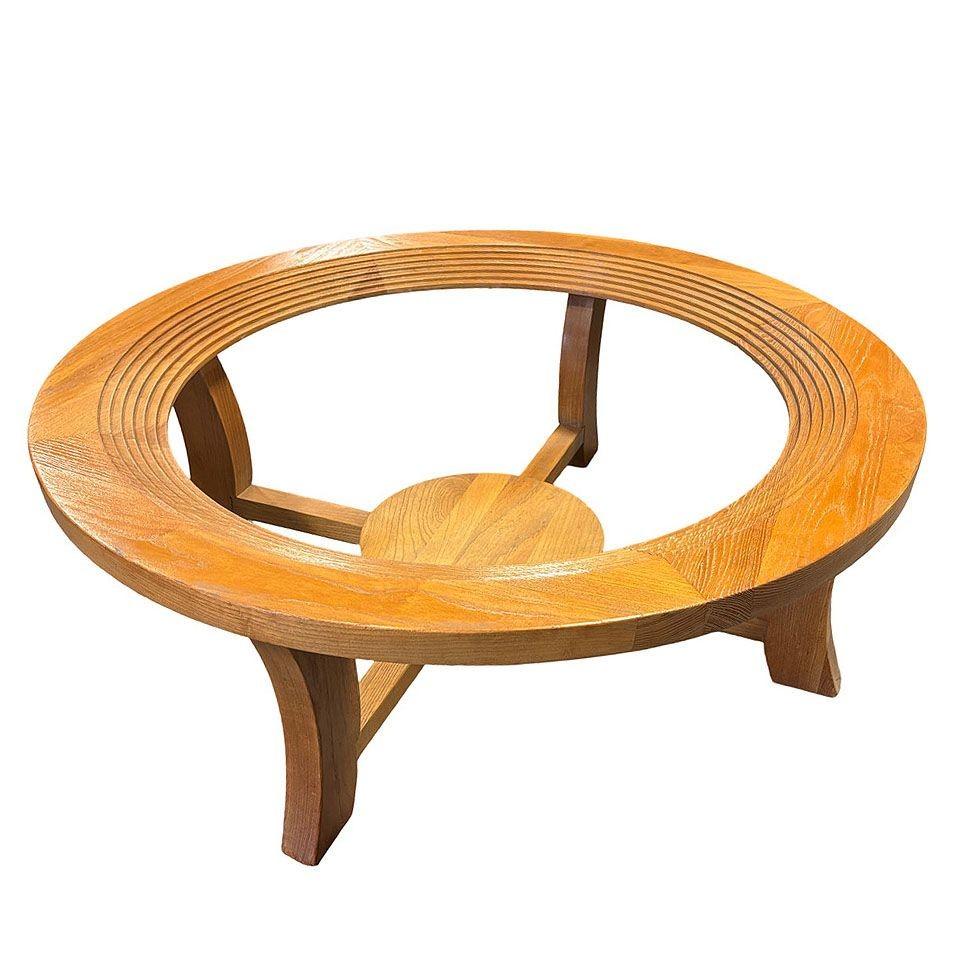 Table basse Art déco en chêne blond et verre par Paul Frankl pour Brown Saltman Excellent état - En vente à Van Nuys, CA