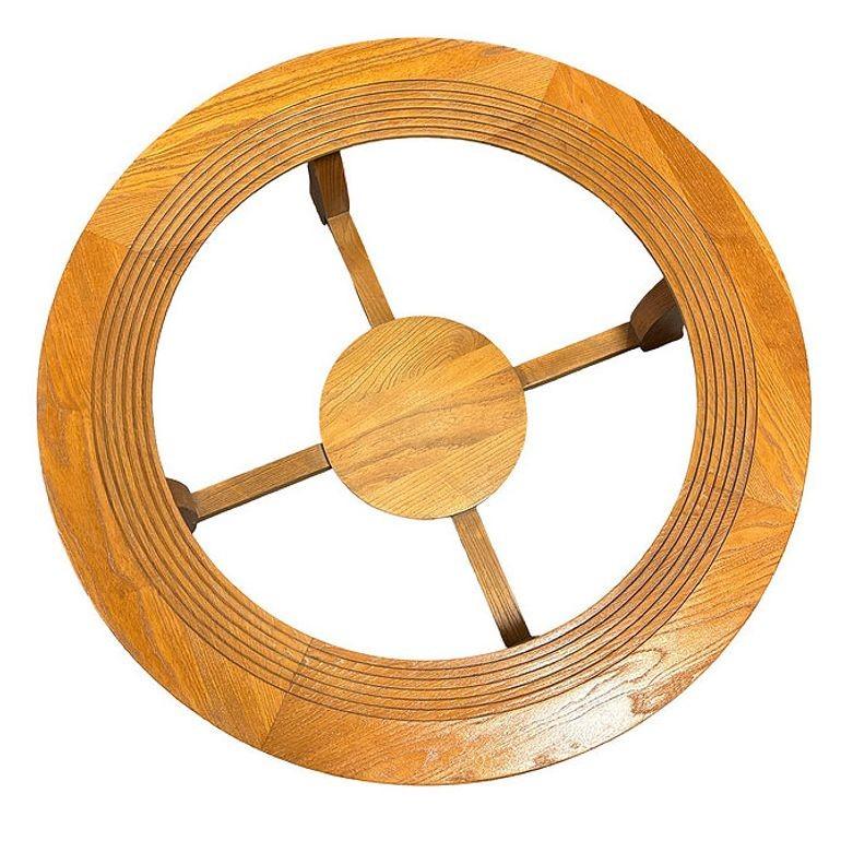 Milieu du XXe siècle Table basse Art déco en chêne blond et verre par Paul Frankl pour Brown Saltman en vente